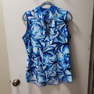 Tail Blue Floral Sleeveless Tank Top